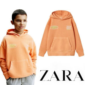 ZARA Kids | Light Orange | GARMENT DYED SWEATSHIRT